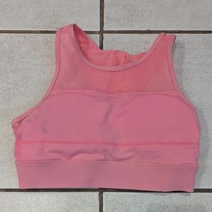 Zyia Active All Star Pink Coral Sports Bra Sz Small Mesh Zipper